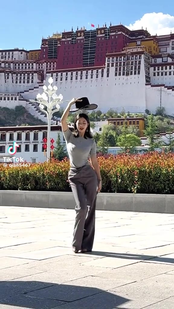 Cowboy Hat Energy Outside the Potala Palace Hits Different